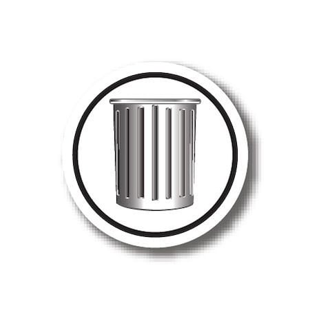 Ergomat 12in CIRCLE SIGNS - Trash Can DSV-SIGN 144 #3008 -UEN